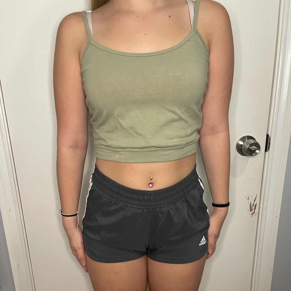 Save Green Tank Crop Top